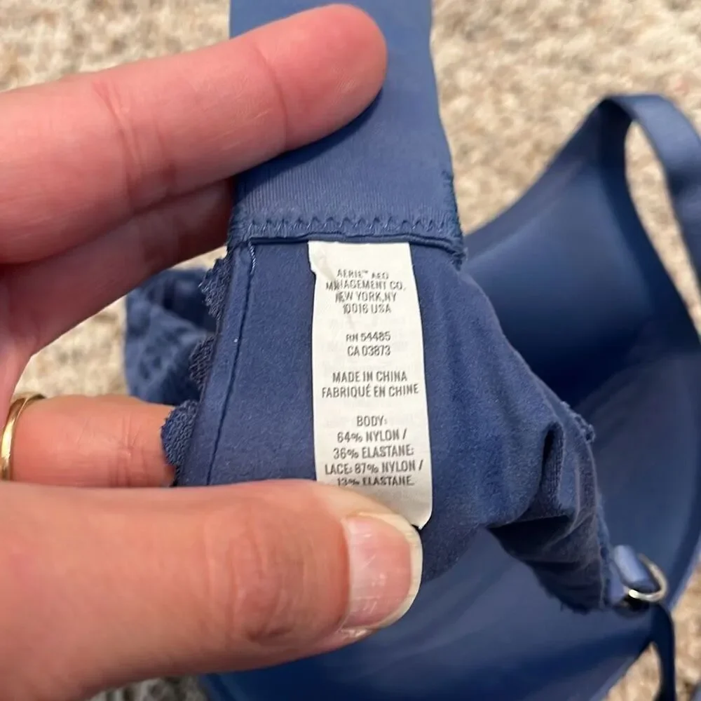 Aerie Real Sunnie Lightly Lined Blue Blossom‎ Bra 36C